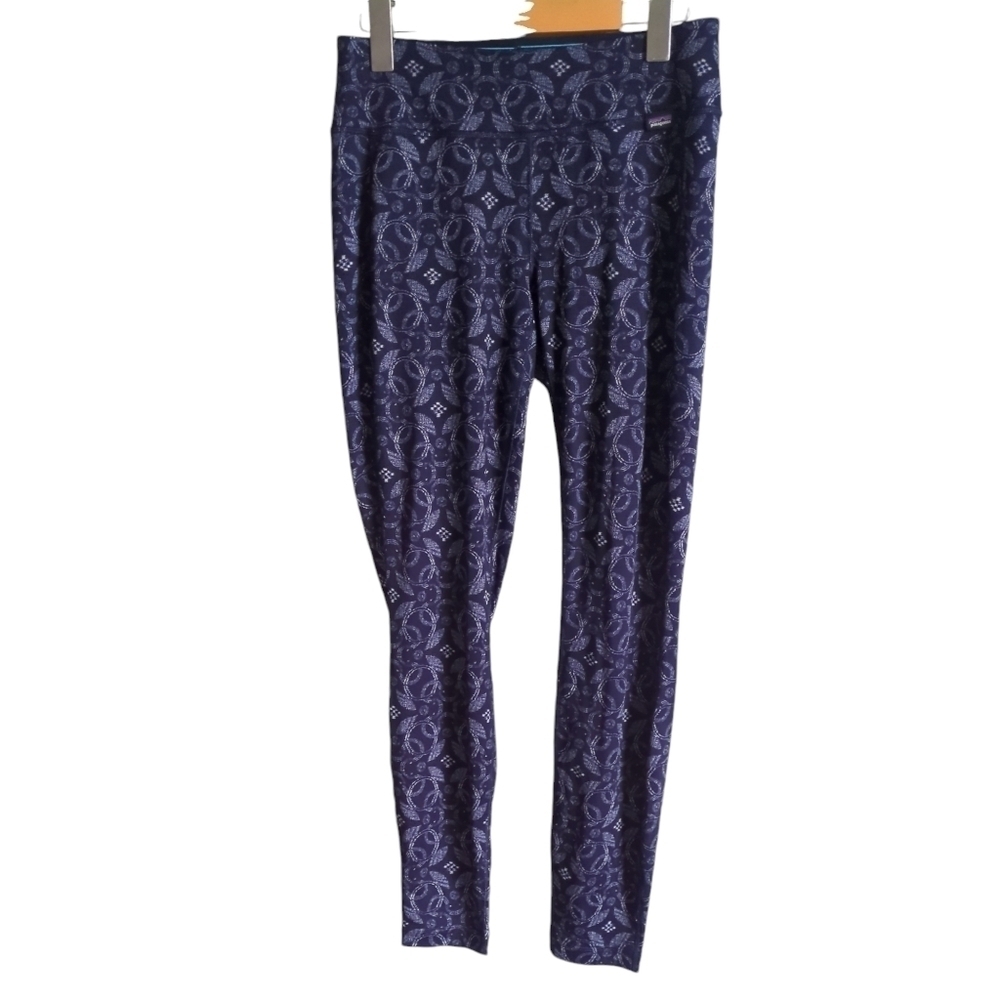 Patagonia‎ Blue Patterned Women's Capilene® Midweight Bottoms Size Small
